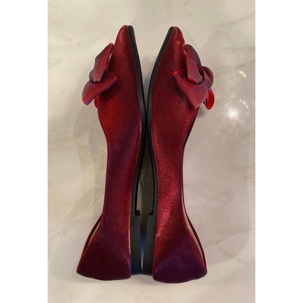 Yan Hao Unique Ruby Red Slipper Ballet Flats Sz 8… - image 7